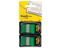 Post-it index standaard, ft 24,4 x 43,2 mm, houder met 2 x 50 tabs, groen
