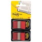 Post-it Index standard, ft 25,4 x 43,2 mm, dévidoir avec 2 x 50 cavaliers, rouge