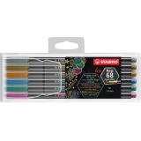 STABILO Pen 68/06 Medium Metallic Felt Tip 6 Colors Case