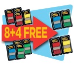 Pack 8 plastic Post-it brand bookmarks dispensers + 4 free