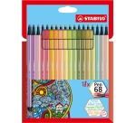 Viltstift STABILO Pen 68 8 medium soft assorti etui à 18 stuks