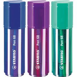 STABILO Pen 68 feutre, Big Pen Box de 20 pièces en couleurs assorties