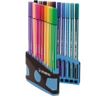 STABILO Pen 68, ColorParade, blau-graue Box, 20 Stück in verschiedenen Farben
