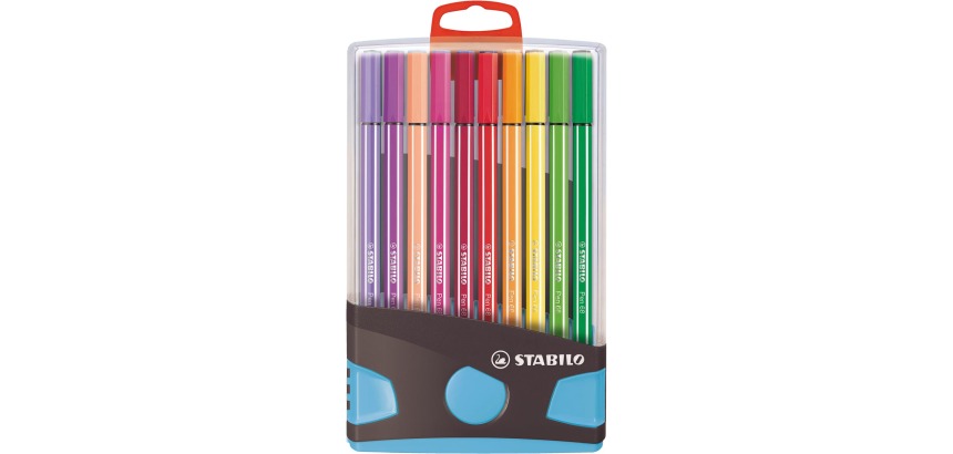 STABILO Pen 68, ColorParade, blau-graue Box, 20 Stück in verschiedenen Farben