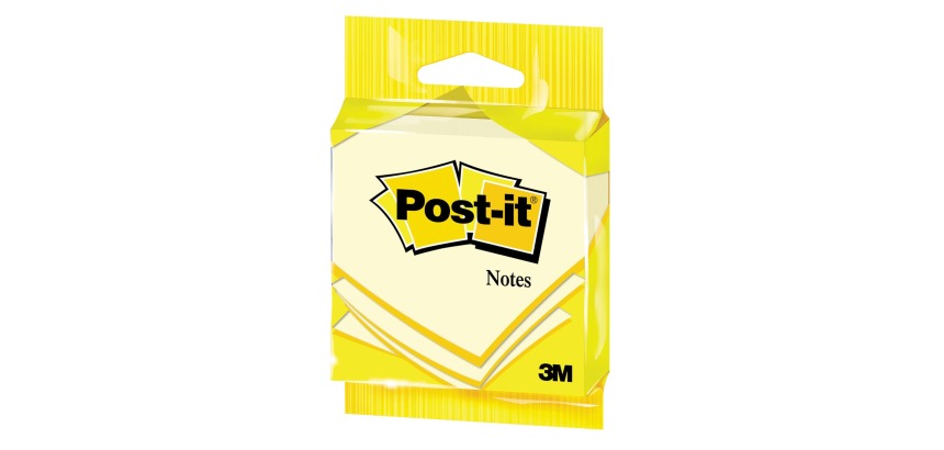 Post-it Notes, 100 vel, ft 76 x 76 mm, geel, op blister