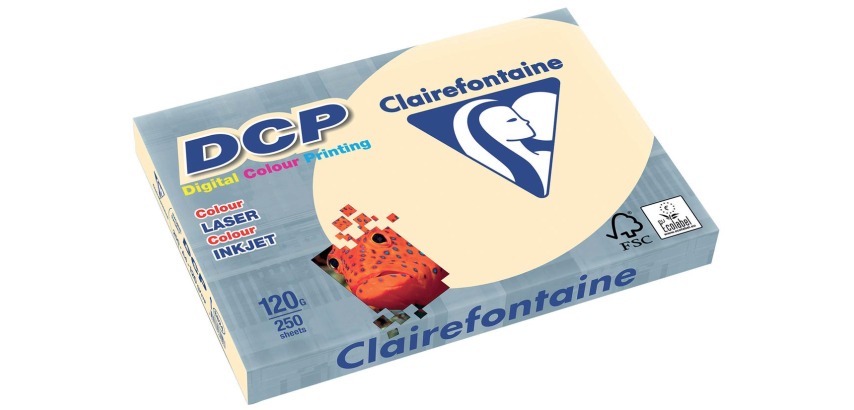 Clairefontaine DCP Präsentationspapier A4, 120 g, Elfenbein, Packung mit 250 Blatt