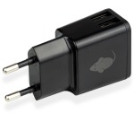 Chargeur Green Mouse USB-A 2 ports 2.4A noir