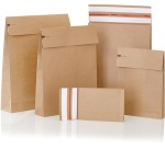 e-Green flat-bottom pouch, size 350 x 450 x 120 + 100 mm, box of 200 pieces
