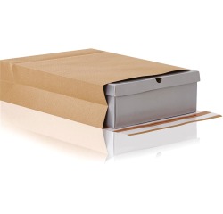 e-Green flat-bottom pouch, ft 350 x 450 x 80 + 100 mm, box of 200 pieces