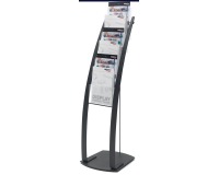 Deflecto Folderhouder op L-voet met 6 compartimenten, ft A4, zwart