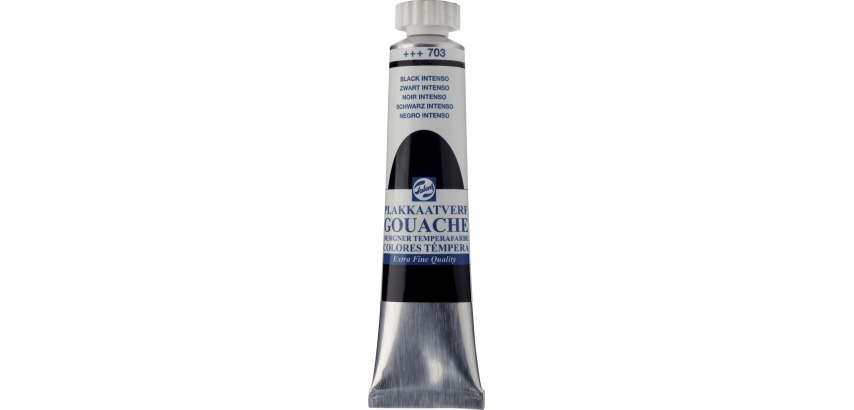 Talens Gouache Extra Fein 20 ml Tube, Intensivschwarz