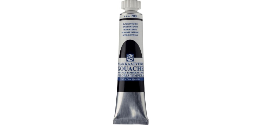 Talens Extra Fine Gouache 20 ml Tube, Intense Black