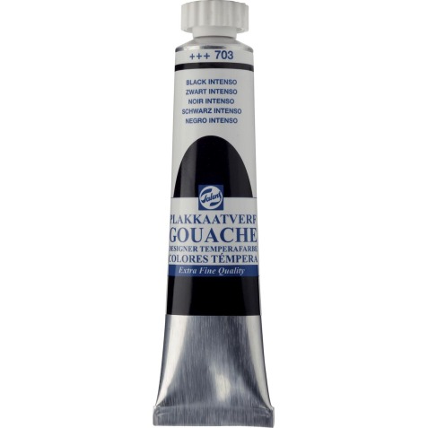 Talens gouache Extra Fine tube de 20 ml, noir intenso