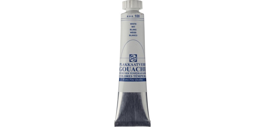 Talens plakkaatverf Extra Fijn tube van 20 ml, wit