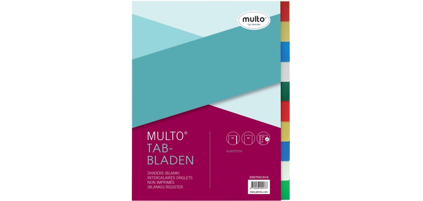 Multo A4 Divider 23 Holes 10 Tabs Assorted PP