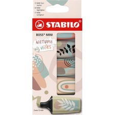 STABILO BOSS MINI naturevibes surligneur, couleurs assorties, blister de 5 pièces