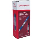 Pergamy stylo bille Retract, pointe moyenne, bleu
