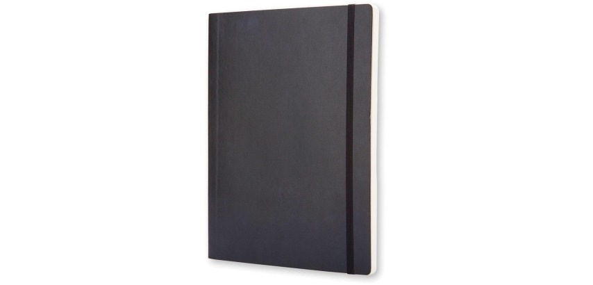 Moleskine Notizbuch, Format 19 x 25 cm, kariert, flexibler Einband, 192 Seiten, schwarz