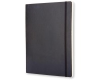 Moleskine Notizbuch, Format 19 x 25 cm, einfarbig, flexibler Einband, 192 Seiten, schwarz