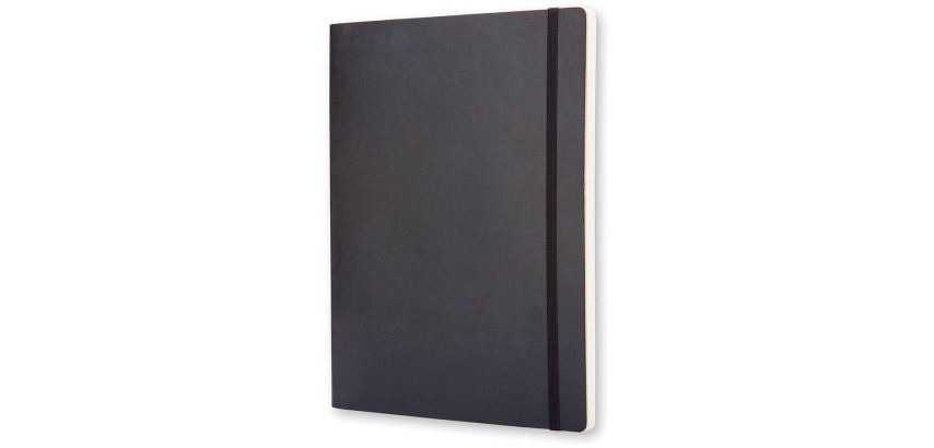 Moleskine notebook, ft 19 x 25 cm, plain, flexible cover, 192 pages, black