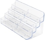 Deflecto business card holder 2 x 4 compartments, transparent