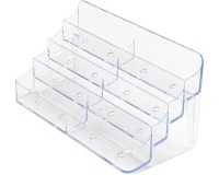 Deflecto porte-cartes de visite 2 x 4 compartiments, transparent