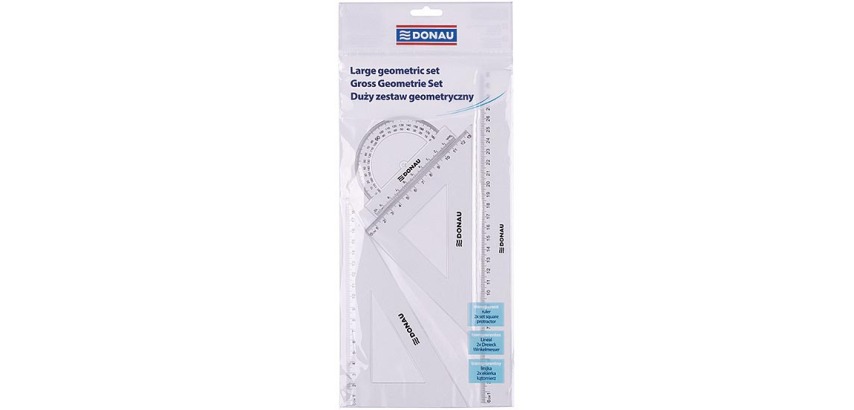 DONAU geometric drawing kit, 4 pieces