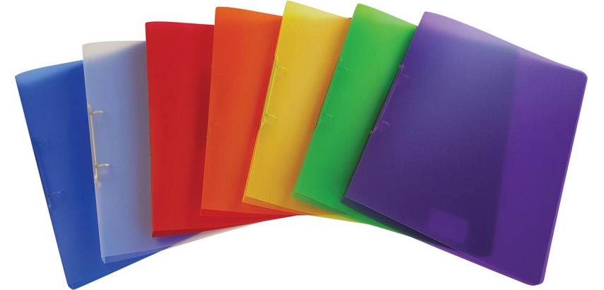 Alpha classeur à anneaux, pour ft A4, en PP, 2 anneaux de 16 mm, couleurs assorties tranparentes