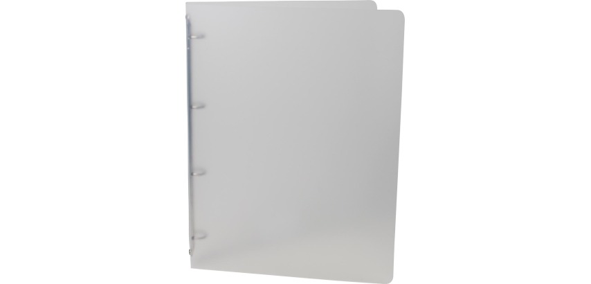 Alpha classeur à anneaux, pour ft A4, en PP, 4 anneaux de 16 mm, blanc tranparent