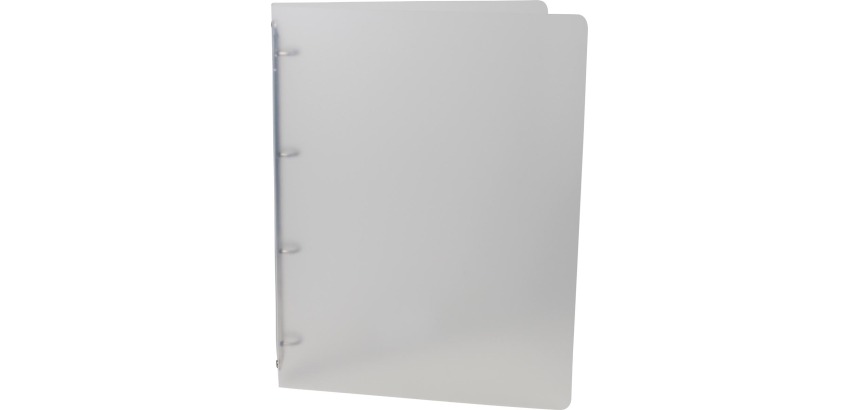 Alpha ring binder, for A4 size, in PP, 4 rings of 16 mm, transparent white
