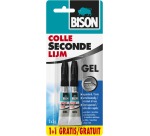 Bison second glue, 3 g tube, blister pack of 2 pieces (1 + 1 FREE)