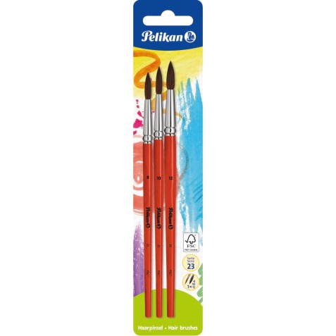 Pelikan set pinceaus S23, blister avec 3 pièces, nr 8, 10 et 12