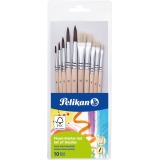 DE_Pelikan set pinceaux , blister de 10 pièces S613F en nr 4, 6, 8, 10 et 12 et S24 en nr 4, 6, 8, 10 et 12