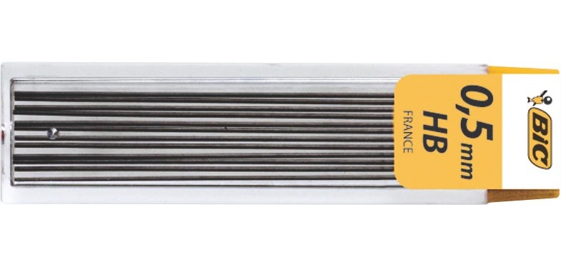 Bic criterium potloodstiften, 0,5 mm, HB, etui van 12 stuks