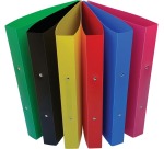 Alpha ring binder, for A4 size, in PP, 2 rings of 25 mm, assorted colors