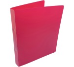 Alpha ring binder, for A4 size, in PP, 2 rings of 25 mm, pink