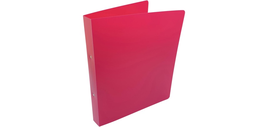 Alpha ring binder, for A4 size, in PP, 2 rings of 25 mm, pink