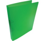 Alpha ring binder, for A4, in PP, 2 rings of 25 mm, transparent green
