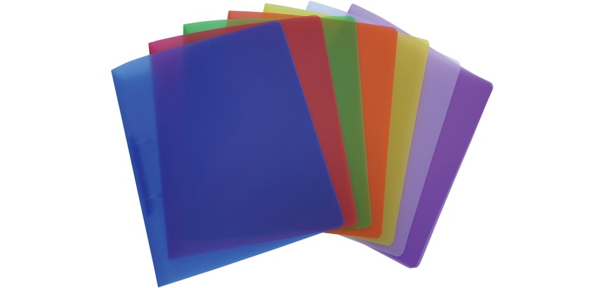 Alpha ring binder, for A4 size, in PP, 2 rings of 25 mm, assorted transparent colors