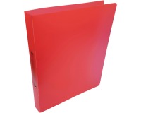 Alpha ringmap, voor ft A4, uit PP, 2 ringen van 25 mm, transparant rood