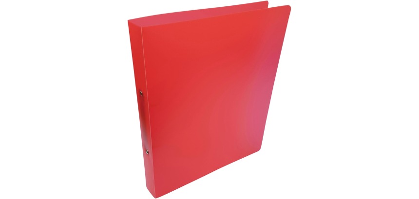 Alpha Ordner, für Format A4, aus PP, 2 Ringe mit 25 mm, transparent rot