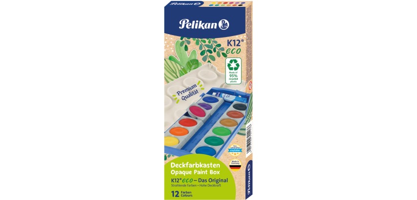 Waterverfdoos 735/K12 eco incl wit 12 kleuren