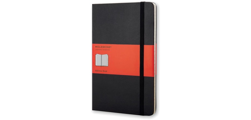 Moleskine Adressbuch, 13 x 21 cm, liniert, stabile Abdeckung, 240 Seiten, schwarz