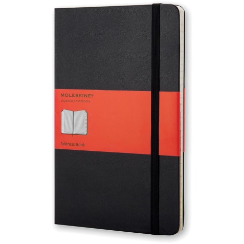 Moleskine adresboek, ft 13 x 21 cm, gelijnd, harde cover, 240 bladzijden, zwart