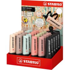 STABILO BOSS ORIGINAL NatureCOLORS surligneur, présentoir de 30 pièces en couleurs assorties