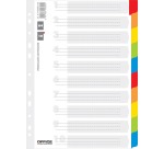 OFFICE products tabbladen, A4, karton, 11-gaatsperforatie, geassorteerde kleuren, 10 tabs