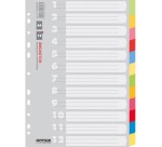 OFFICE dividers, A4, cardboard, 11 holes, assorted colors, 12 tabs