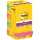 Post-It Super Sticky Notes Carnival, 90 feuilles, ft 76 x 76 mm, paquet de 12 blocs