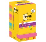 Post-It Super Sticky Z-Notes Carnival, 90 feuilles, ft 76 x 76 mm, 8 + 4 GRATUIT