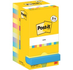 Post-It Notes Energetic, 100 vel, ft 76 x 76 mm, 8 + 4 GRATIS